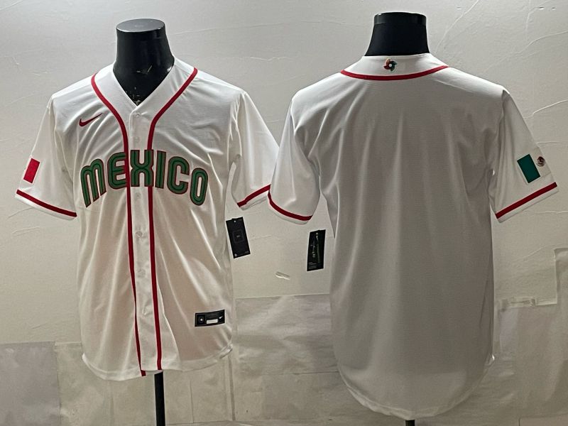 Men 2026 World Cub Mexico Blank White Game Nike MLB Jersey style 001